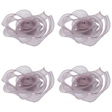 Lichtpaars organza lint met vissenstaartmotief, 4 cm x 10 yard