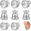 Hypoallergenic 18K Gold Bullet Earring Backs for Studs, Secure Locking Backs for Sensitive Ears (Silver, 8 PCS), compatible with most studs 1