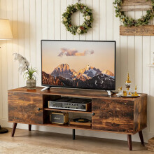 Meubles TV pour salon, Meuble TV avec rangement, Meuble TV avec tiroirs, Console multimédia, Supports TV, Bois, Moderne, Marron