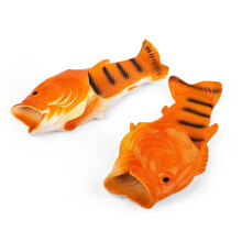 Coddies Fish Flip Flops – Original Funny Fish Slippers, Unisex Pool/Beach/Shower Shoes | Compatible with Men, Women & Kids (Orange, Sizes 5–6 M /