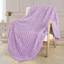 Extra Large Fleece Throw Blanket for Couch, 50x60 Inches Stylish Jacquard Soft Throw Blanket, Fuzzy Cozy Lightweight for Winter, Lilac Purple