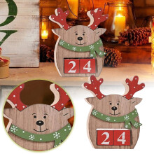Calendrier de l'Avent Renne - Décoration de bureau - Centre de table et décoration festive (C)