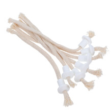 7Sets Cotton Oil Lamp Wicks Round Braided with Ceramic Holder Beige