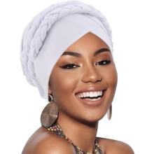 1 peça de touca turbante africana feminina, turbante duplo pré-amarrado e torcido para mulheres, lenço de cabeça para mulheres, cobertura para