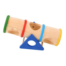 2Pcs Multi-Color Wooden Hamster Tunnel Toys for Small Pets Play