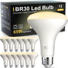 Lot de 12 ampoules LED BR30, 9 W/800 lm, blanc chaud 2700 K, dimmables, culot E26, compatibles avec les spots encastrés et les plafonds de cuisine.
