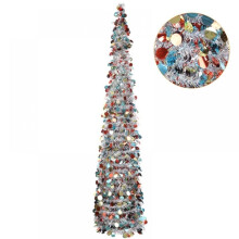 5FT Pop Up Christmas Tinsel Tree with Stand, Gorgeous Collapsible Artificial Christmas Tree for Christmas Decorations