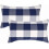 Capas de almofada xadrez búfalo azul marinho 30x50cm (pacote com 2) 1