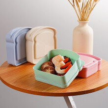 Boîtes à sandwich avec couvercles, sans BPA, réutilisables, pour le déjeuner et les collations. Compatibles lave-vaisselle et micro-ondes.