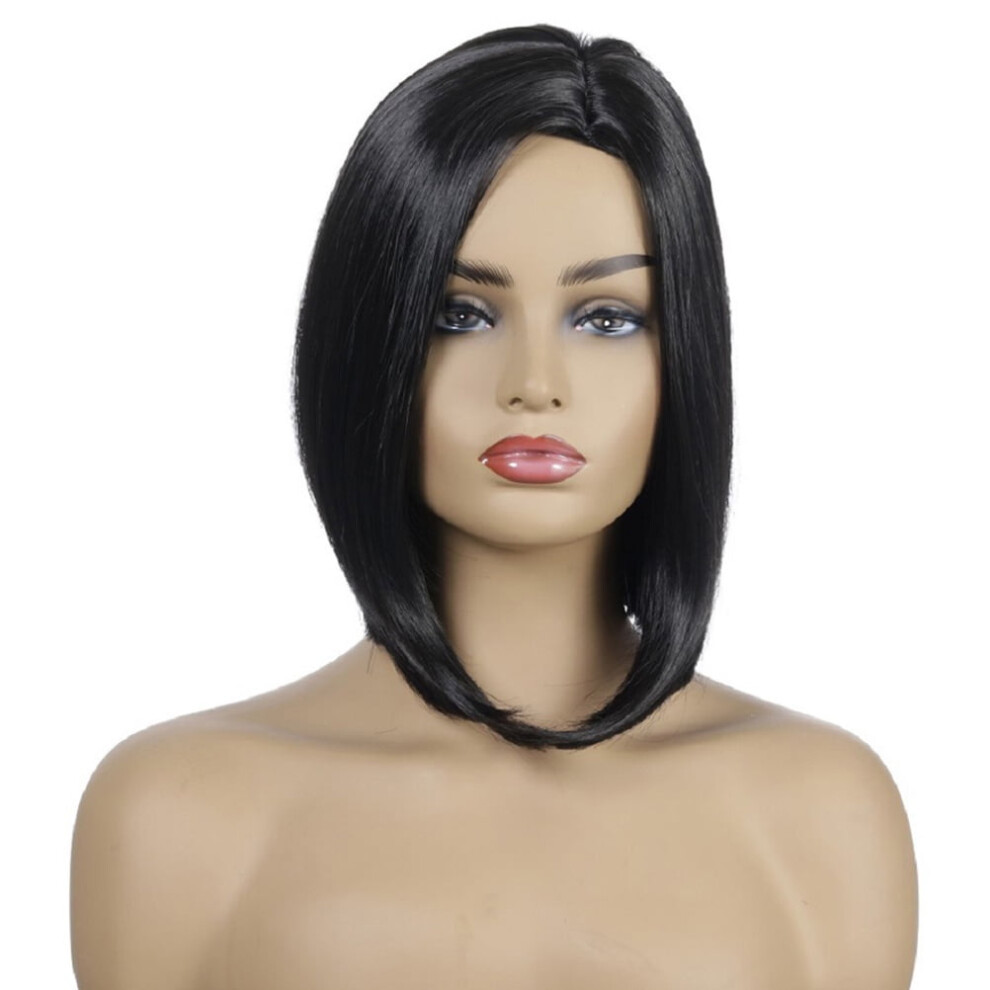 Unisex Black Short Wig For Women Â Heat-Resistant Fibre