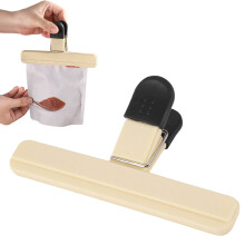 1 clip de sellado resistente, soporte hermético para bolsas de alimentos para despensa de cocina, compatible con bolsas de papas fritas, 6.02" blanco