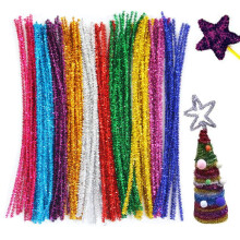 300Pcs 10-Color Glitter Pipe Cleaners (6mm x 12"), Metallic Chenille Stems for DIY Crafts, Wedding, Party & Holiday Decor