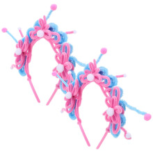 10Sets Plush DIY Hair Hoop Material Pink Headband Making Supplies