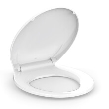 TROPOW Round Toilet Seat – Quick-Release, Soft-Close, Never Loosen, Easy Install & Clean – White