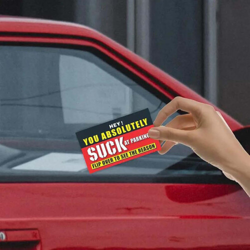 50 τεμάχια αστεία αυτοκόλλητα κακής στάθμευσης – Κάρτες φάρσας «Πάρκαρες σαν
