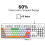 Wired Mechanical Keyboard 63 Keys Blue Switch 3-Color Backlight Waterproof 5