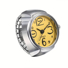 Un reloj de pulsera minimalista y elegante con movimiento de cuarzo simulado y correa elástica.