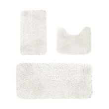 Badkamertapijtset (3 stuks) in effen kleur, zacht fluweelachtig fleece, antislip en waterabsorberend, machinewasbaar – geschikt voor moderne