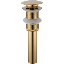 Luxury Bathroom Drain, Corrosion-Resistant Finish, All-Metal Construction Solid Brass Pop-Up Drain, Rust-Proof for Undermount Sinks (Brushed Gold)