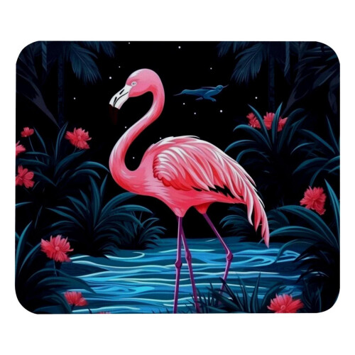 Flamingo Rainforest muismat met rubberen onderkant (1 stuk)