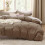 Dyp khaki dynetrekksett queen size, 3 deler 1
