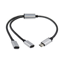 Câble répartiteur USB-C mâle vers deux USB-C femelles pour chargeur/batterie externe Type-C* L4V1