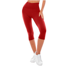 Naisten yksivärinen joogahousut joustavalla vyötärönauhalla, tiukat capri-leggingsit, maitomainen silkkifleece, treeni, urheilullinen, S-2XL,
