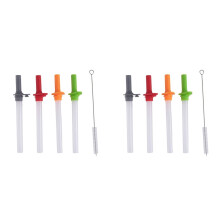 8PCS Replacement Straws with Bite Valve for Zak DesignsKelso 15 OZ, with 2 Brush Reusable Kids Cup Replacement Straws