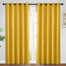 Blackout Curtains Room Darkening Thermal Insulated with Grommet Window Curtain for Bedroom/Living Room(62Wx84L inch, Mustard Yellow, 2 Panels)