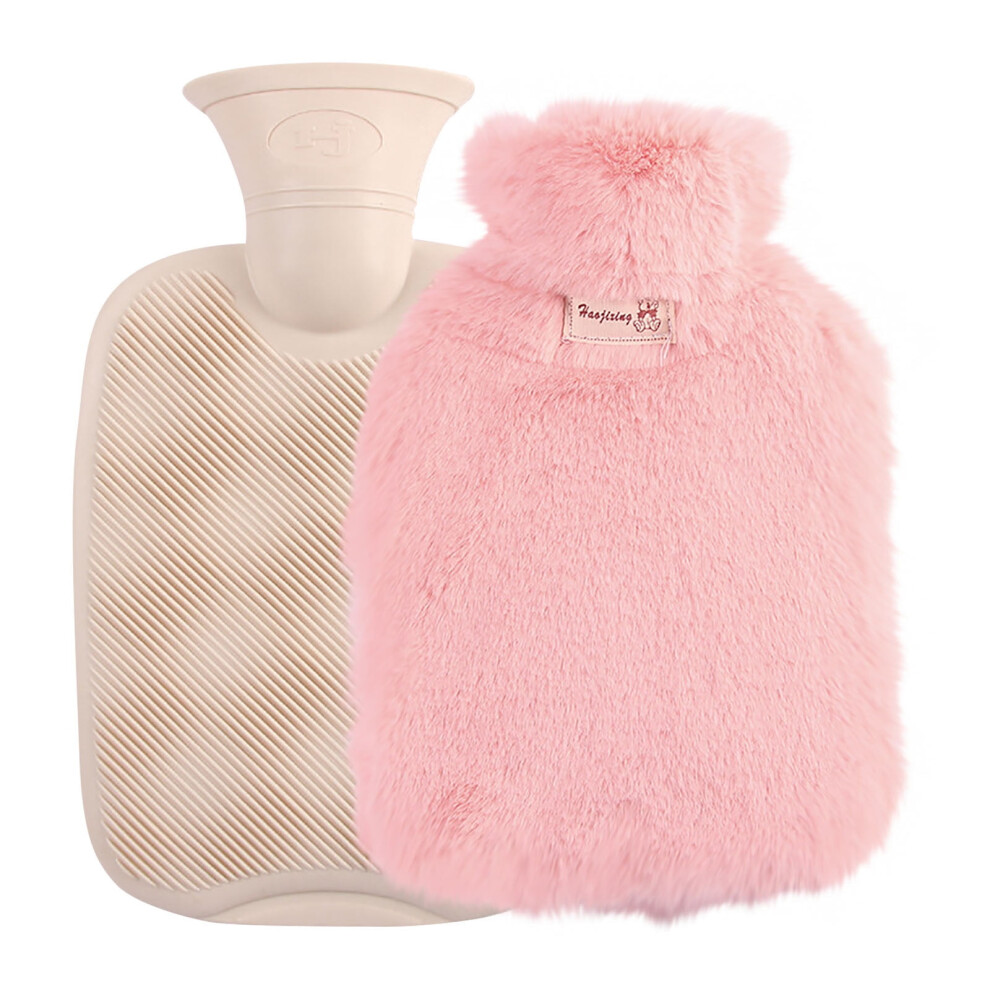 Xqxayjr Hot Water Bottle with Fleece Cover, 1L Bed Warmer for Pain Relief & Cramps â Compatible with standard fillers
