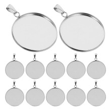 30 Stück runde Anhängerfassungen für Cabochon-Rohlinge (25 mm) zur Schmuckherstellung
