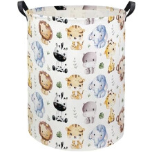 Wasmand met dierenprint voor meisjes, roze mand, schattige speelgoedopbergmand, organizer, dierenkamerdecoratie voor thuis (schattig diertje)
