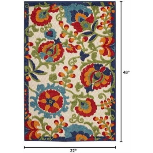 Χαλί Home Aloha Πολύχρωμο 2'8" x 4' - Εύκολο καθάρισμα, Δεν ρίχνει χνούδι, Υπνοδωμάτιο, 1