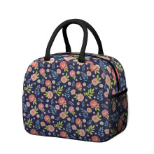 Boîte à lunch isotherme à motif floral pour femme – Étanche, portable pour le travail, la plage, les voyages, les pique-niques et le camping