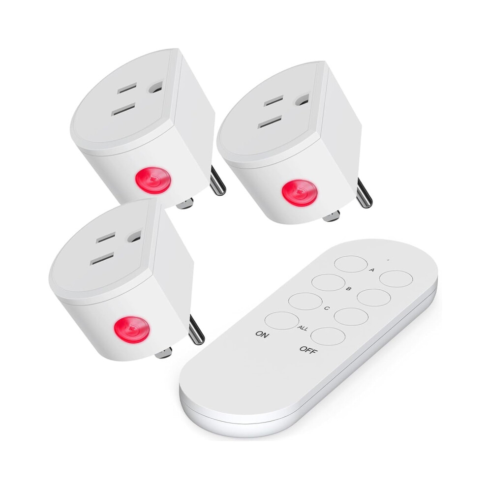 Wireless Outlet, Mini Remote Switch 10A/1200W For Christmas S, Up To 130 Ft Long Ran, Fcc And Etl Certified Light 9027700503427