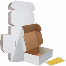 12x8x4 Shipping Boxes Set of 20, White Corrugated Cardboard Mailer Box for Packing Small Business