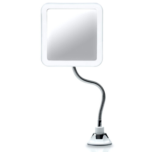 Specchio ingranditore a LED 10X con collo d'oca e ventosa