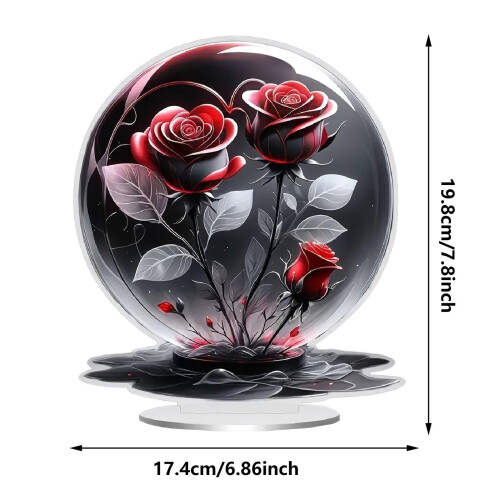 2D-Rosen-Acryl-Dekoration – Tisch- oder Wandschmuck