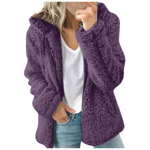 Dame Fuzzy Jakke2025Efterår Vinter Casual Langærmet Full Zip Sherpa Frakke Blød Varm Sherpa Frakke Yderbeklædning med Lommer