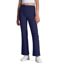 Girls Uniform Pants Fall Winter Solid Color High Waist Straight Trousers Kids Stylish Holiday School Party Pants,Navy,7-8 Years