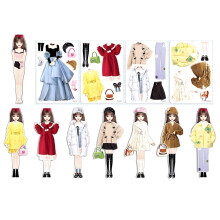Poupées magnétiques en papier, aimant pour réfrigérateur, poupées à habiller magnétiques pour filles, poupées décoratives et pratiques pour