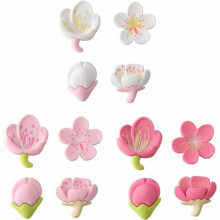 12 db-os Pink 3D Sakura hűtőmágnesek