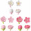12 db-os Pink 3D Sakura hűtőmágnesek 1