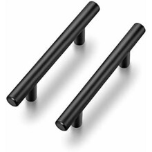 Lot de 60 poignées de meuble de 12,7 cm (5 pouces) en acier inoxydable noir mat pour tiroirs de cuisine. Entraxe des trous : 7,6 cm (3 pouces).