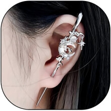Maanvormige oorhaakjes, gothic klimmersstijl, 2 stuks
