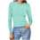 Damhöst Slim Fit Rundringad Långärmad Basic Toppar - Plus Size Vänlig Enfärgad Stretchig Höstblus S-2XL 1