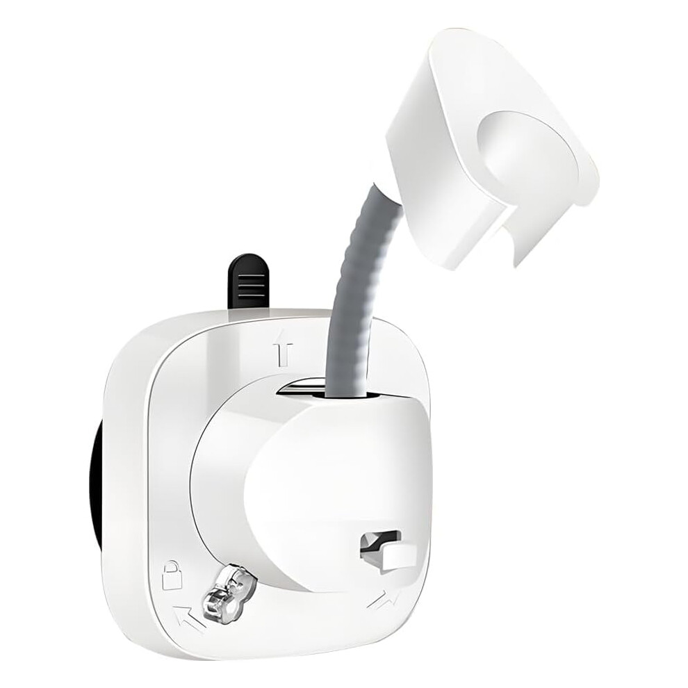 Wall-Mounted 360 Adjustable Shower Head Holder With Suction Cup Â White, Compatible With Most Handheld Shower Wands 9027700505513