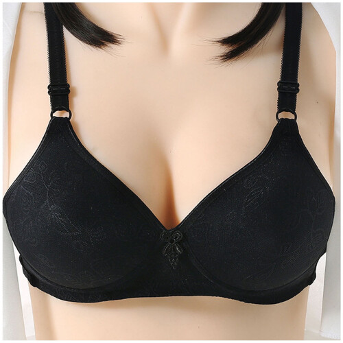 Σουτιέν QLEICOM Everyday Wireless για γυναίκες – Comfort Lift, Plus Size, Hollow Out, Χωρίς μπανέλα, Μαύρο,