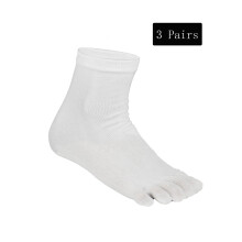 DODOING Lot de 3 paires de chaussettes de course à orteils en coton, modèle Five Fingers, confortables et unisexes, taille unique.