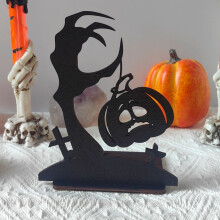Ruční halloweenské dekorace ve tvaru dýně, halloweenské dřevěné projekční dekorace na pódium, halloweenské párty, potřeby